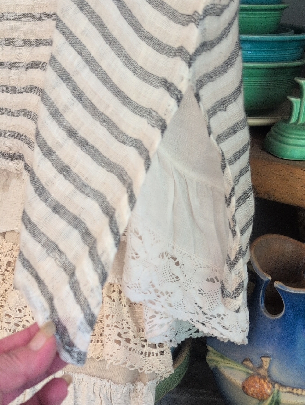 "NWOT"Paper Lace 100% Wide Weave Linen Tunic - Picture 7 of 8